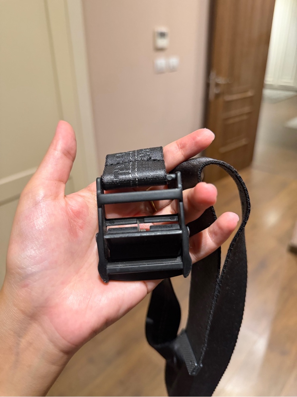 Off-White Black Industrial Web Belt with Matte Buckle - Picture 4 of 6